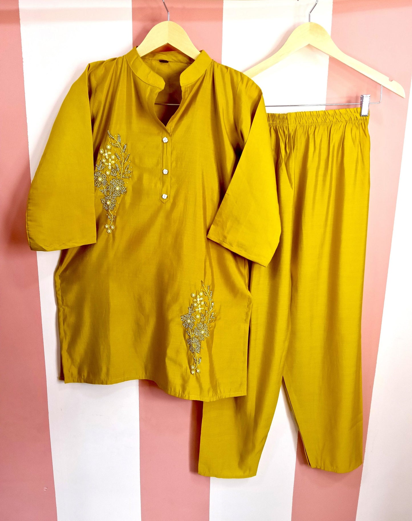 Mustard Yellow Embellished Co-ord Set