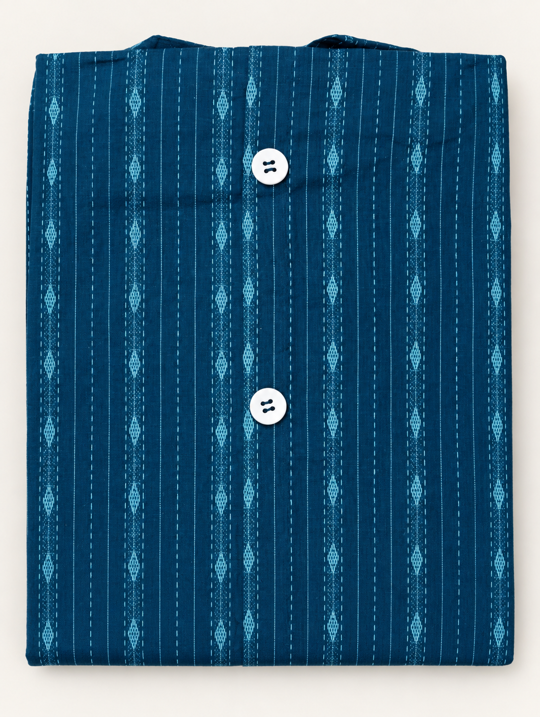 Dark Teal Blue Striped Cotton Co-ord Set