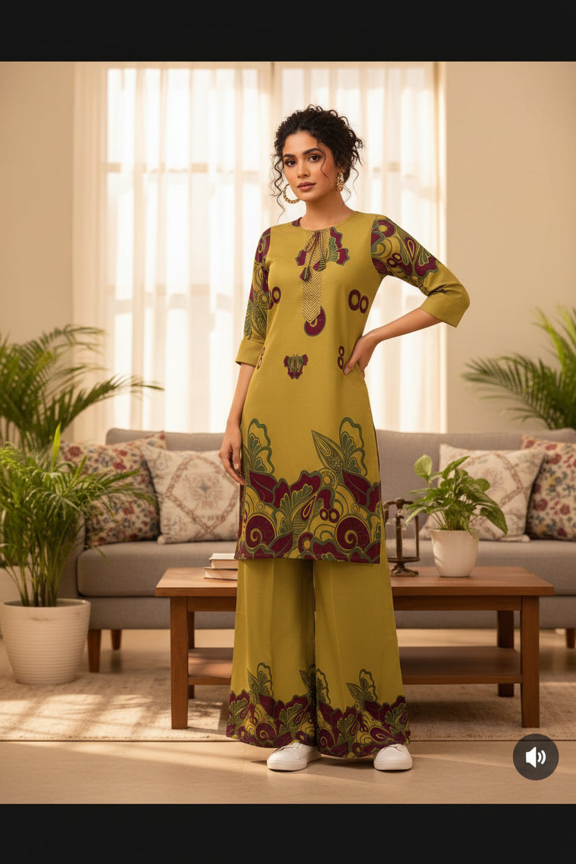 Printed Rayon Co-ord Set