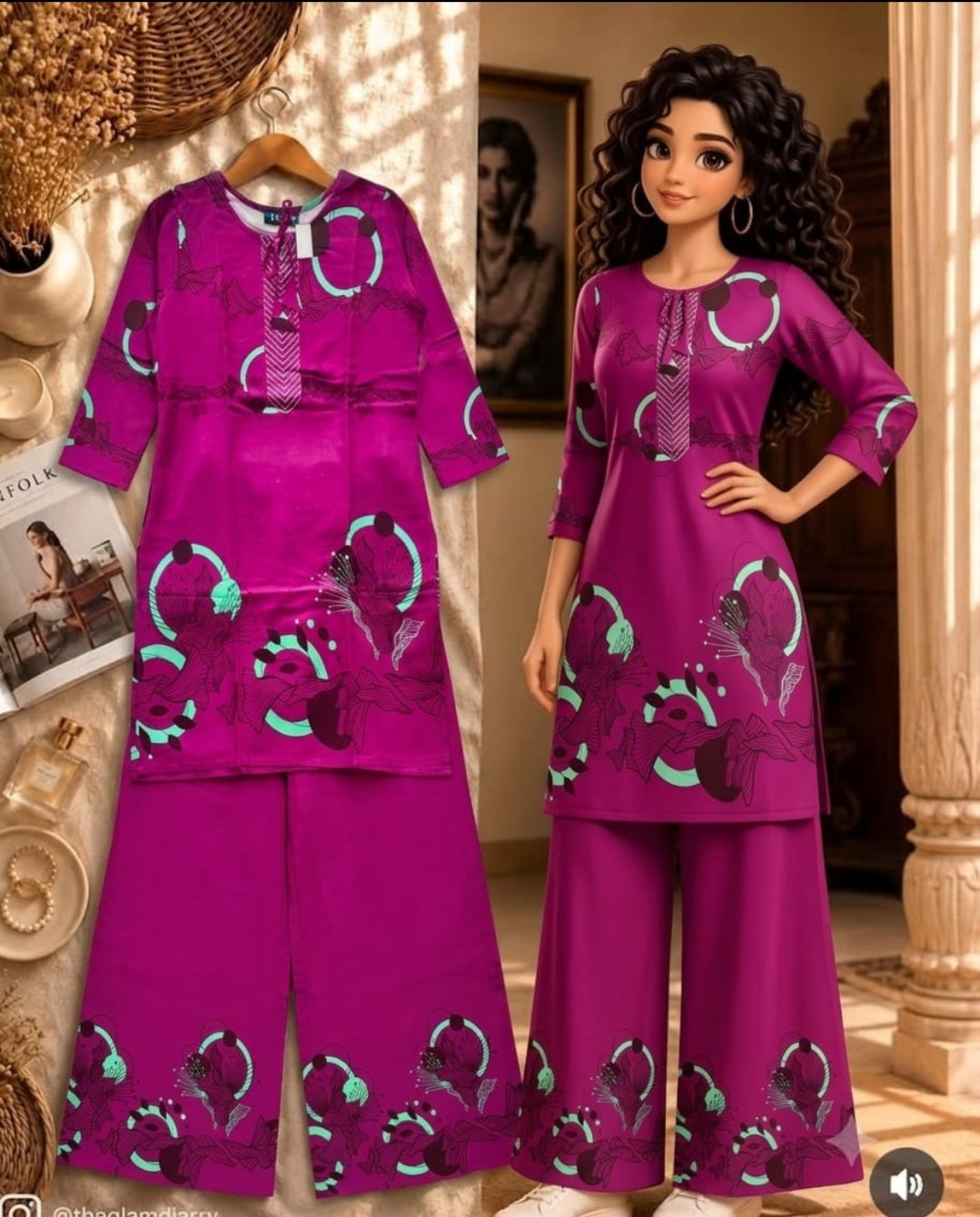 Printed Rayon Co-ord Set