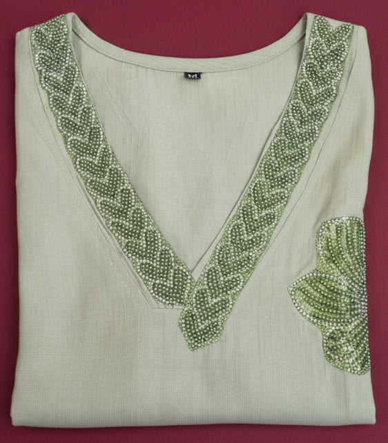 Sage Green Bloom Embellished Co-ord Set