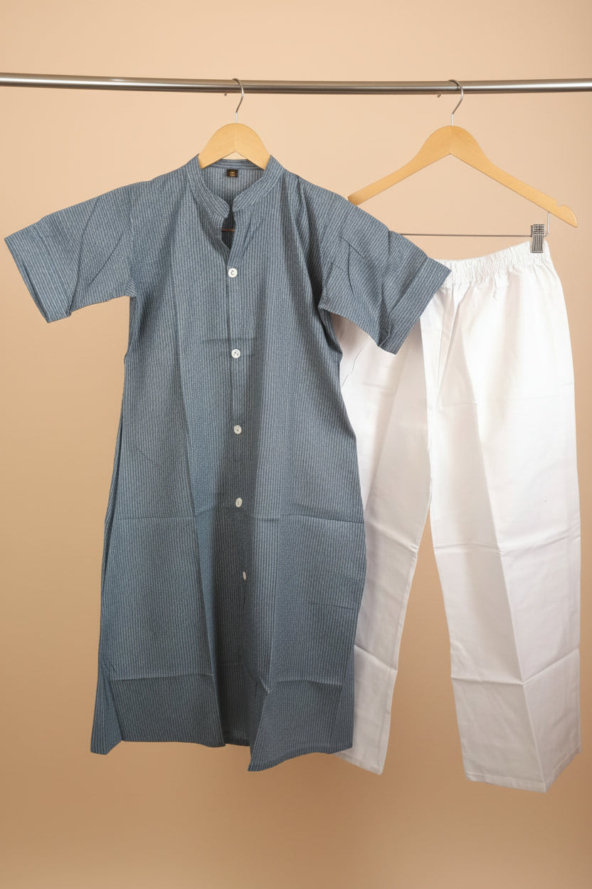 Grey Striped Cotton Co-ord Set
