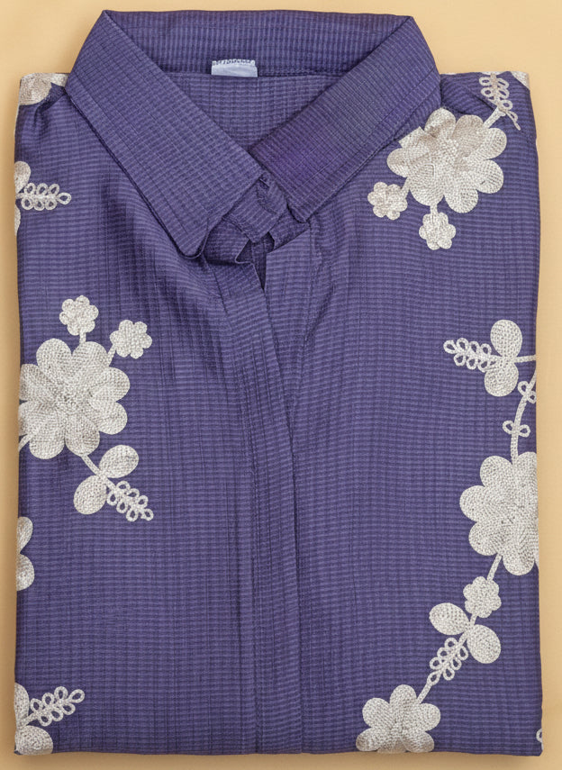 Purple Floral Embroidery Co-ord Set